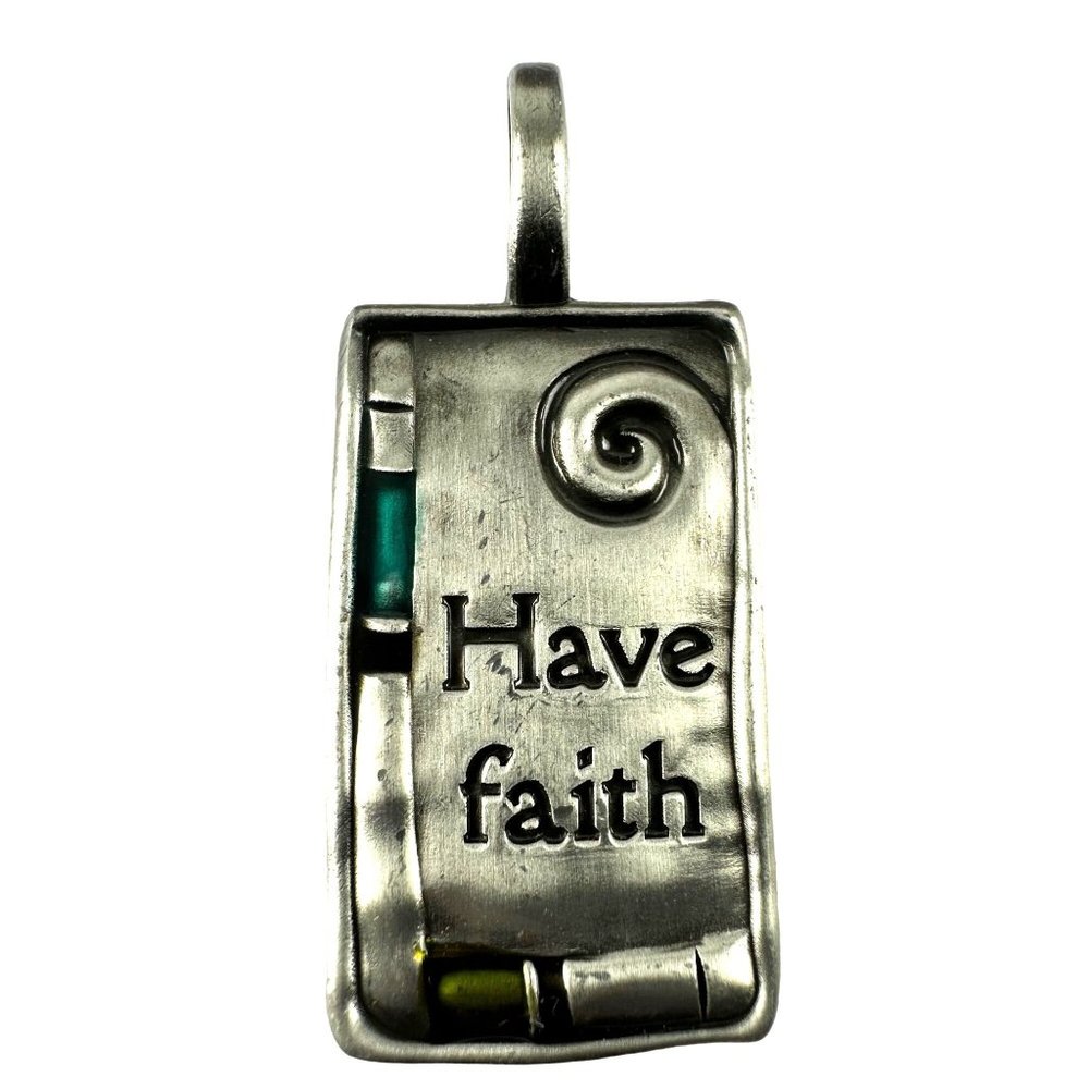 Ganz Silver Tone Charm Pendant "Have Faith"